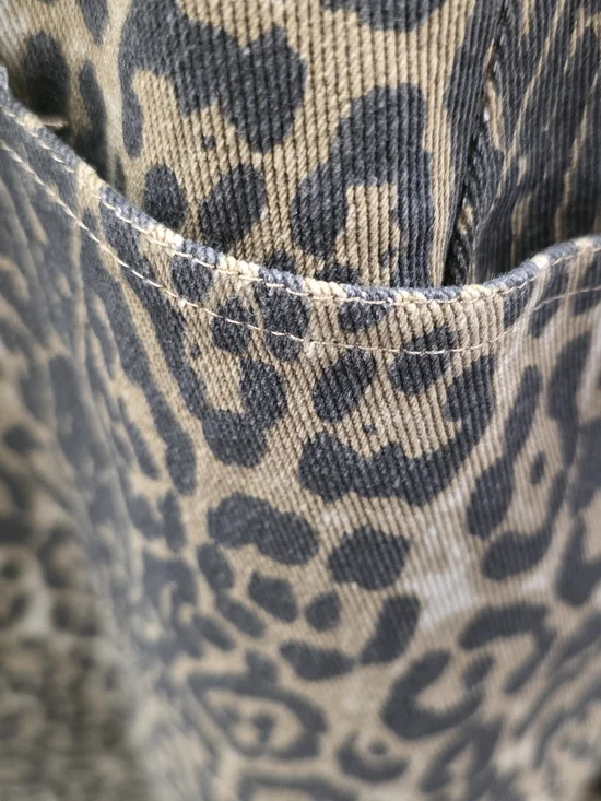 Leopard Print Wide Leg Jeans - Brown - Picture 3 of 3